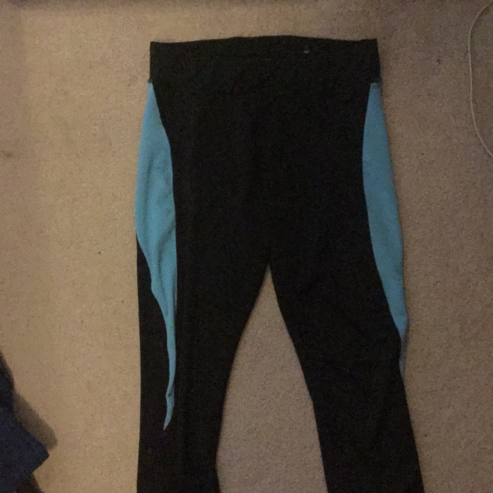 Leggings, blue and black